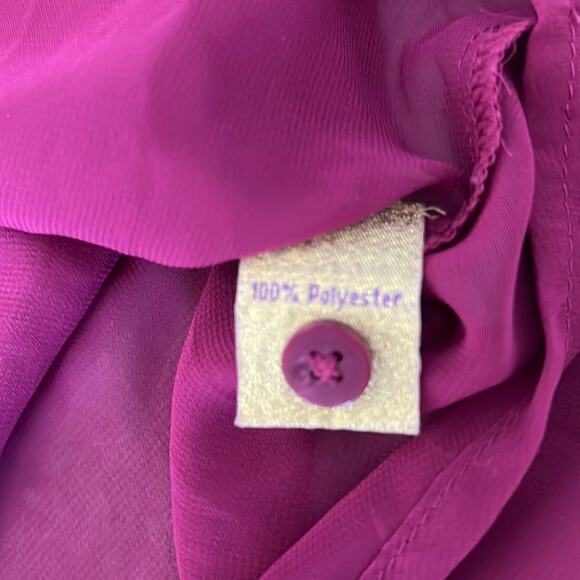 Princess Vera Wang Dark Berry Chiffon Blouse Woman Size Medium Summer - Picture 6 of 9